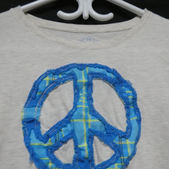 OLD NAVY | medium | long sleeve shirt with Peace Symbol design on front | EUC - Picture 3 of 16